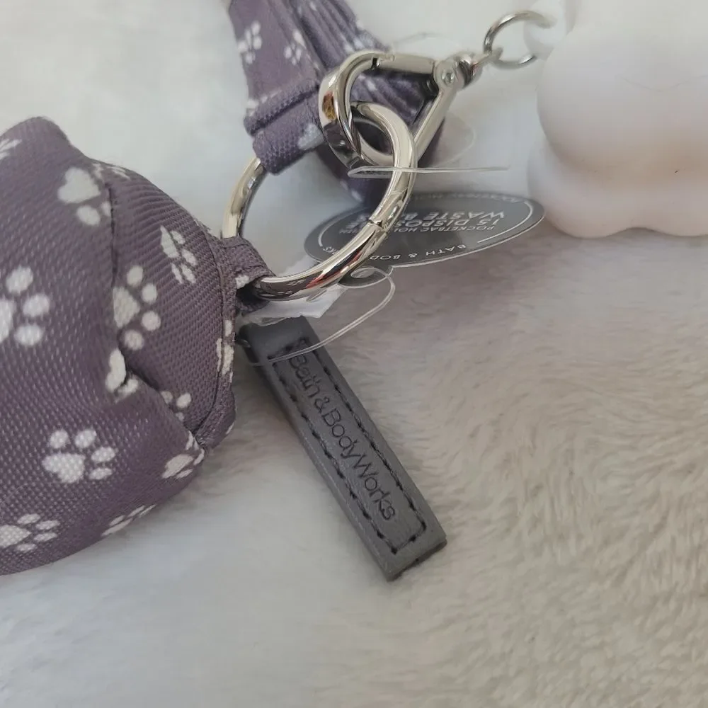 BBW Dog Bone Shaped PocketBac Holder and Paw Print Poop Bag with Lanyard New OOS